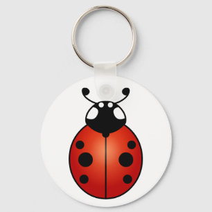 Porte-clés Lucky Ladybug Red Orange Black Ladybird Beetle