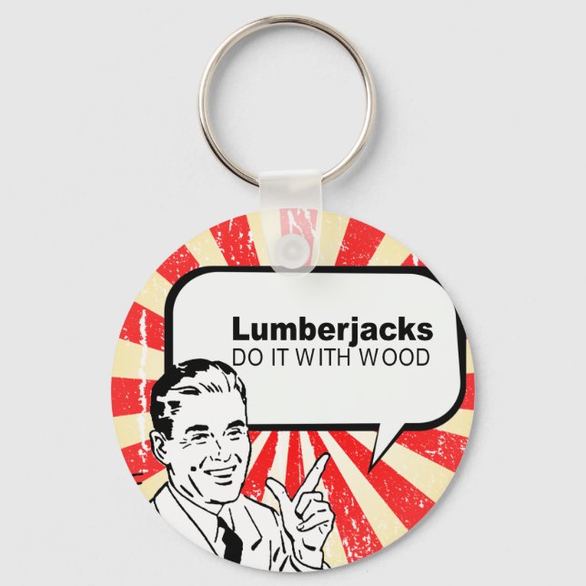 Porte-clés Lumberjacks le font avec du bois (Recto)