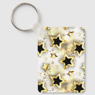 Porte-clés Lumière transparente avec étoiles or