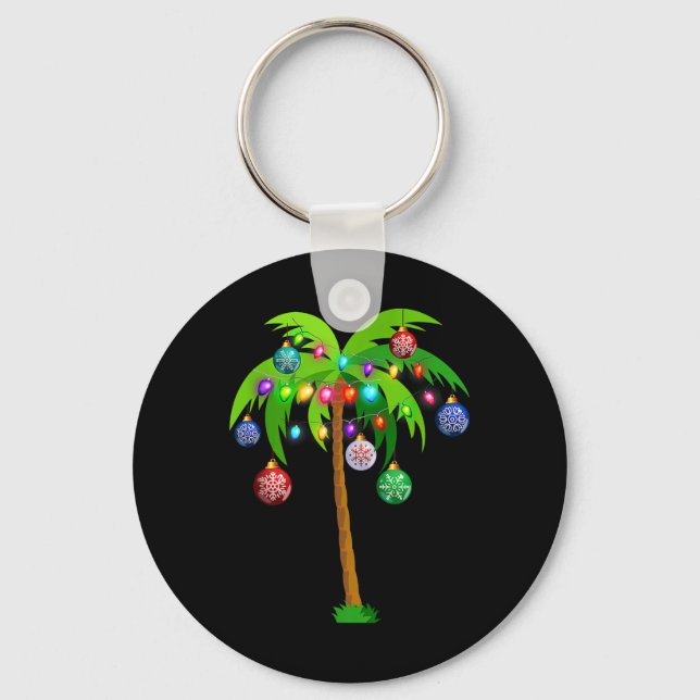 Porte-clés Lumières de Noël Palm Tree Fun Hawaii Beach Tropic (Recto)