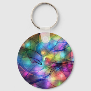 Porte-clés lumières rougeoyantes d'arc-en-ciel