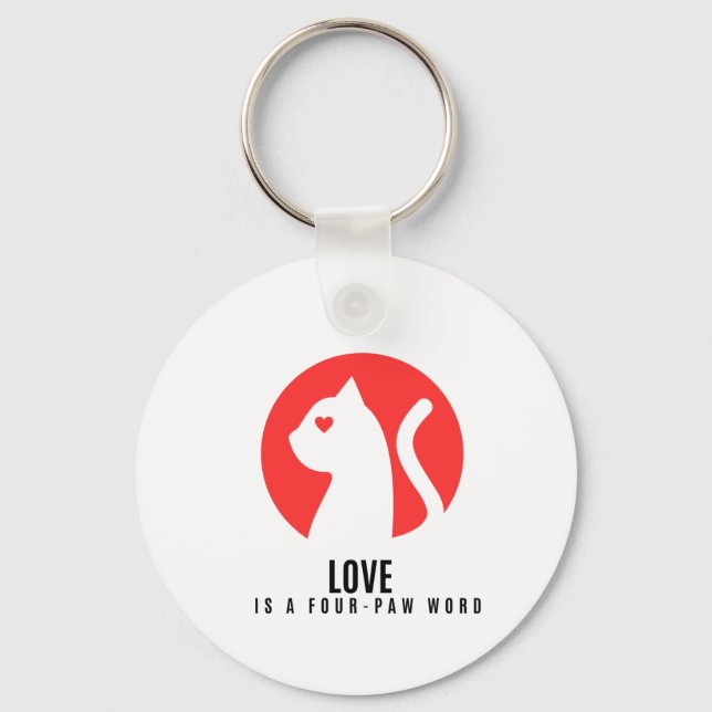 Porte-clés Luminous Love Cat Silhouette (Recto)