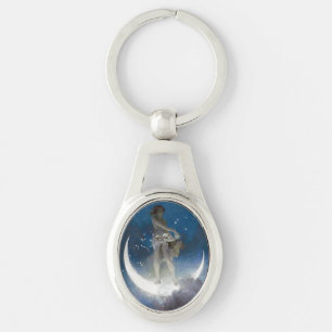 Porte-clés Luna Goddess at Night Scattering Stars
