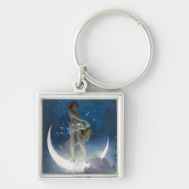 Porte-clés Luna Goddess at Night Scattering Stars (Devant)
