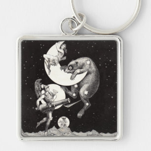 Porte-clés Lune céleste ciel Univers Dieu Nuit Illustration