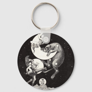 Porte-clés Lune céleste ciel Univers Dieu Nuit Illustration
