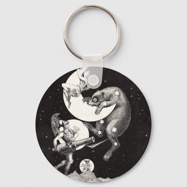 Porte-clés Lune céleste ciel Univers Dieu Nuit Illustration (Recto)