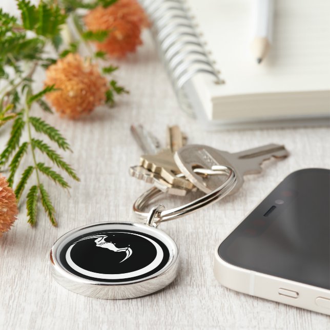 Porte-clés Lune et chauve-souris (Côté)