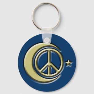 Porte-clés Lune et étoiles pour la paix