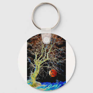 Porte-clés Lune rouge montante