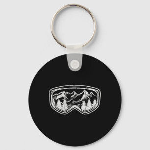 Porte-clés Lunettes de ski rétro Planche à neige Cadeau Ski N