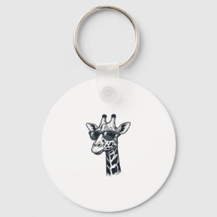 Porte-clés Lunettes de soleil de girafe cool T-Shirt à gravur