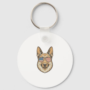 Porte-clés Lunettes de soleil patriotiques Berger allemand Ar