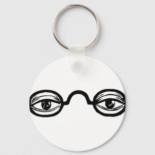 Porte-clés Lunettes et yeux Vintages noirs et blancs