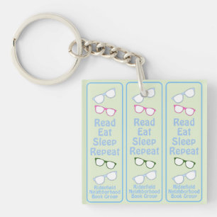 Porte-clés Lunettes Humoristiques Lire Manger Dormir Répéter