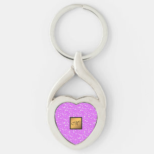 Porte-clés Luxe Moderne Élégant Amour Purple Coeur