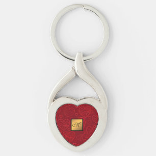 Porte-clés Luxe Moderne Élégant Amour Rouge Coeur