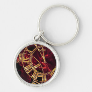 Porte-clés Luxury Burgundy Marble Wall Clock with Gold Roman 
