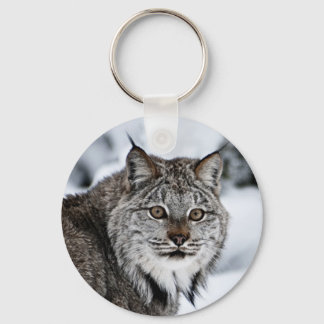 Porte-clés Lynx canadienne dans la neige