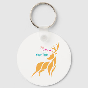 Porte-clés M. Cerf Graphique – Style Bois Campagnard