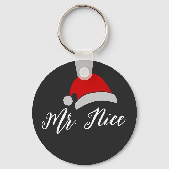 Porte-clés M. et Mme cadeaux Noël, Personnalisé (Recto)
