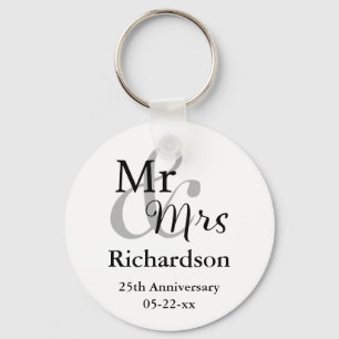 Porte-clés M. & Mme Mariage Anniversaire Claviers Nom et date