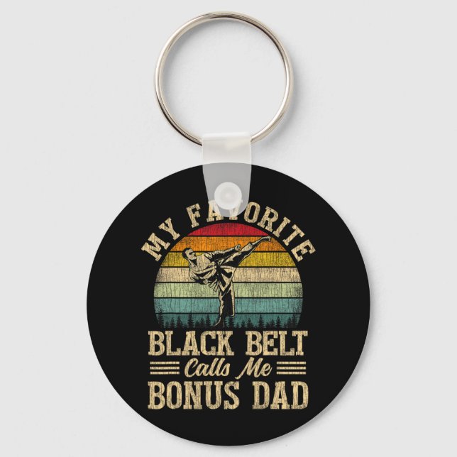 Porte-clés Ma ceinture noire préférée m'appelle Bonus Papa Pè (Recto)