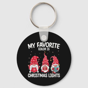 Porte-clés Ma couleur préférée est Gnome de lumières de Noël