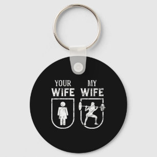 Porte-clés Ma Femme Votre Femme Poids Bodybuilding Amusant