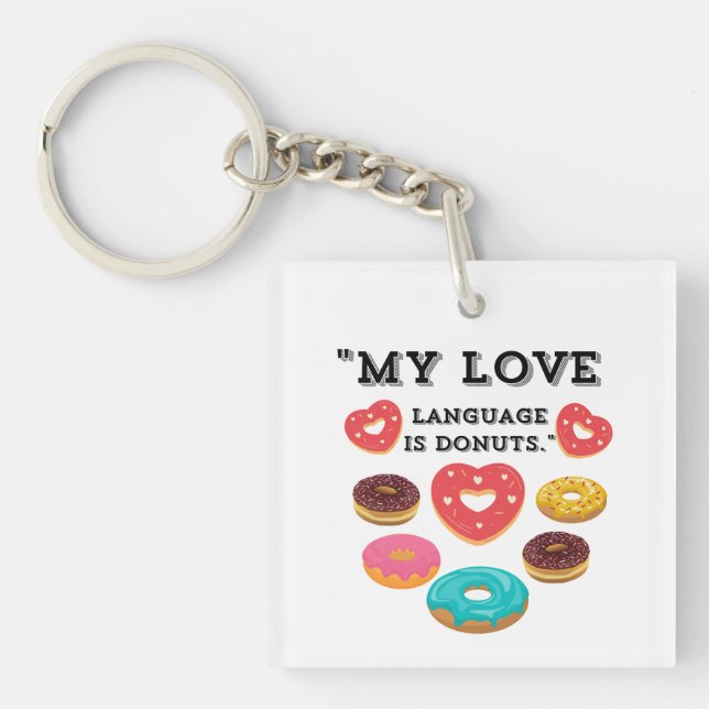 PORTE-CLÉS MA LANGUE D'AMOUR EST LES DONUTS (Devant)