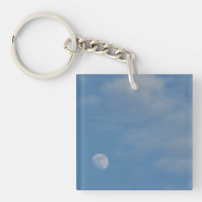 Porte-clés Ma Lune de jour - Carré Un côté Clavier Acrylique (Devant)