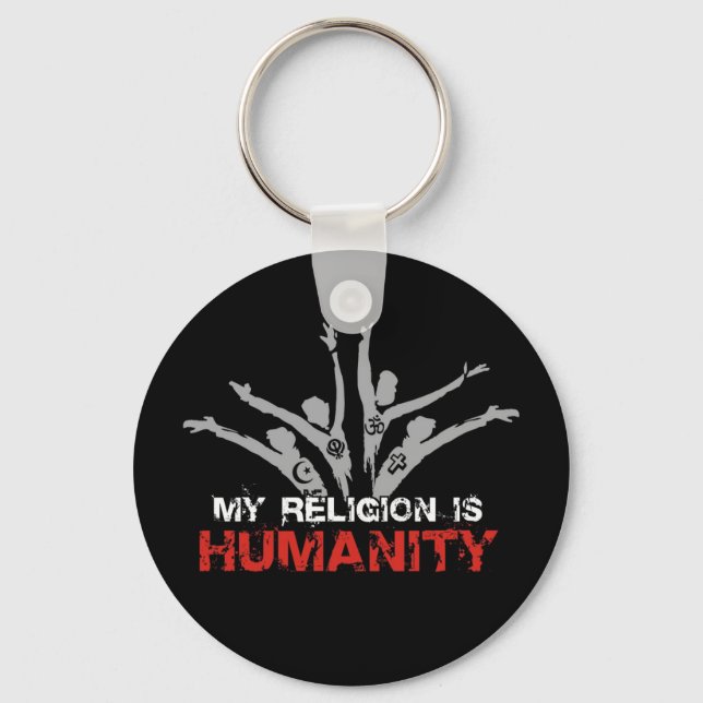 Porte-clés Ma religion est l'humanité (Recto)