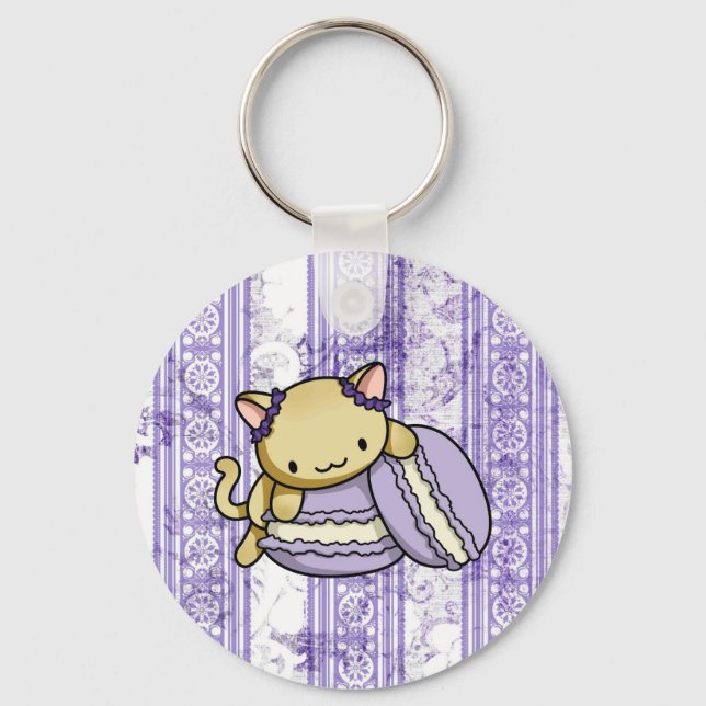 Porte-clés Macaron Kitty (Recto)