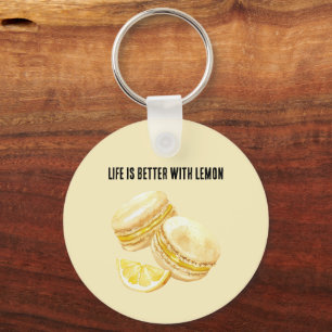 Porte-clés Macarons Jaune Citron