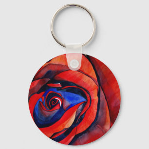 Porte-clés Macro rouge rose abstraite peinture d'art