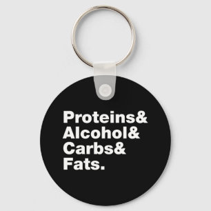 Porte-clés Macronutriments. Protéines & Alcool & Carbes & Gra