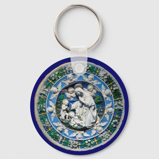 PORTE-CLÉS MADONNA AVEC ENFANT ET ANGELS (Recto)