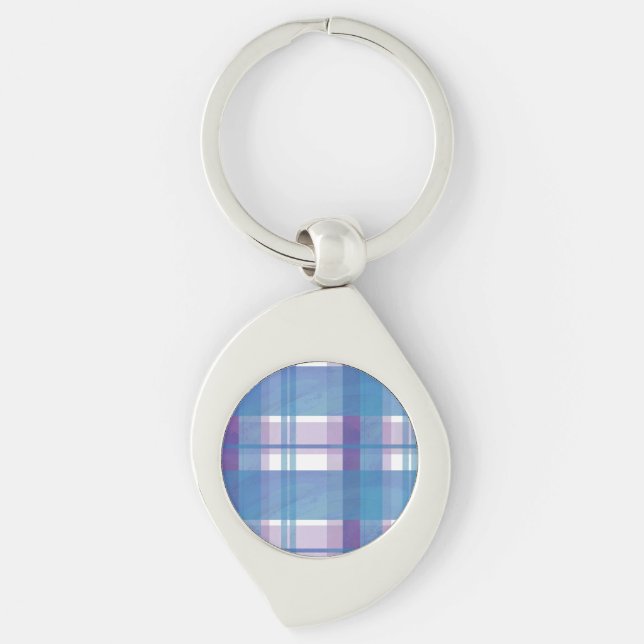 Porte-clés Madras Plaid Blue et Purple (Devant)
