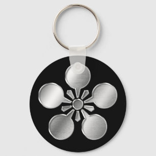 Porte-clés Maeda Clan Kamon Argent Chrome