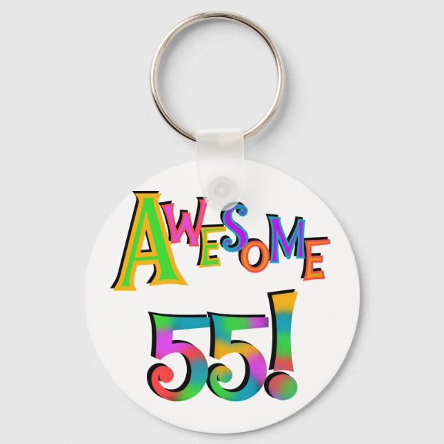 Porte-clés Magnifique 55 T-shirts et cadeaux d'anniversaire (Recto)