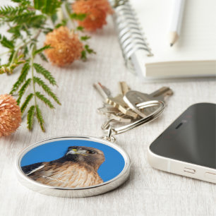 Porte-clés Magnifique Buse à queue rouge au soleil