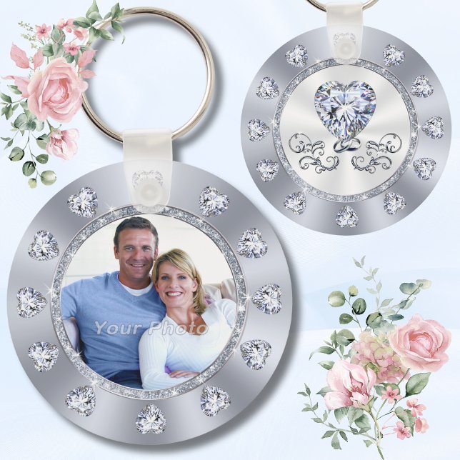 Porte-clés Magnifique Coeur De Diamant Bon Marché, Photo Wedd (Diamond, Wedding Party Souvenirs. Photo Wedding Favors. Personalized, Best Wedding Party Favors.)