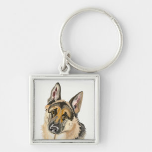 Porte-clés Magnifique dessin de clé de berger allemand, chien