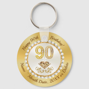 Porte-clés Magnifique Diamant, 90ème anniversaire Favors, 90è