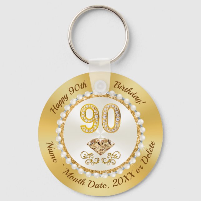 Porte-clés Magnifique Diamant, 90ème anniversaire Favors, 90è (Recto)