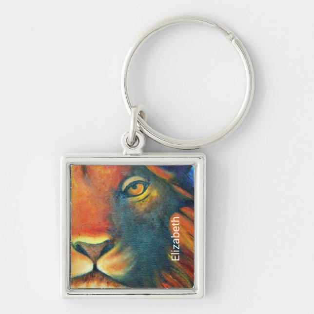 Porte-clés Magnifique Lion Head Portrait Regal et Fière (Devant)