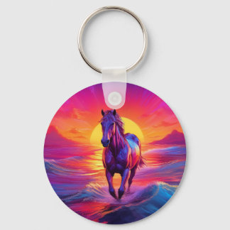 Porte-clés Magnifique œuvre d'art représentant un cheval au c
