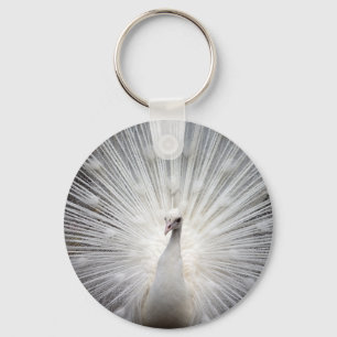 Porte-clés Magnifique paon blanc