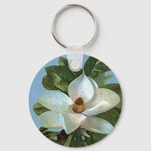 Porte-clés Magnolia en fleurs blanches