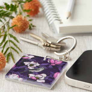 Porte-clés Magnolia en floraison et tireur 4